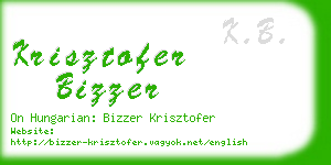 krisztofer bizzer business card
